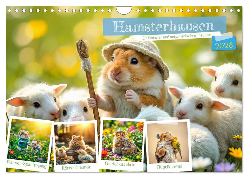 Produktbild: Hamsterhausen - Ein Hamster und seine tierischen Freunde (Wandkalender 2026 DIN A4 quer), CALVENDO Monatskalender | Calvendo, Fred Schimak