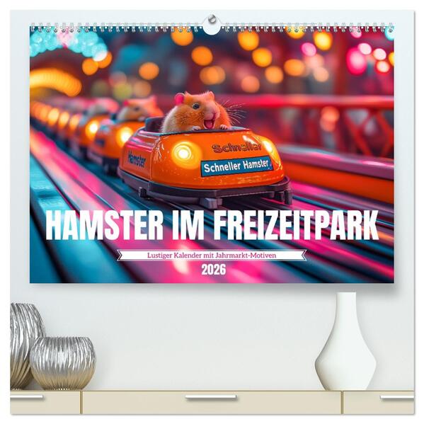 Produktbild: Hamster im Freizeitpark - Lustiger Kalender mit Jahrmarkt-Motiven (hochwertiger Premium Wandkalender 2026 DIN A2 quer), Kunstdruck in Hochglanz | MB Fotografie, Calvendo