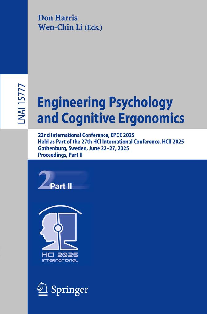 Produktbild: Engineering Psychology and Cognitive Ergonomics