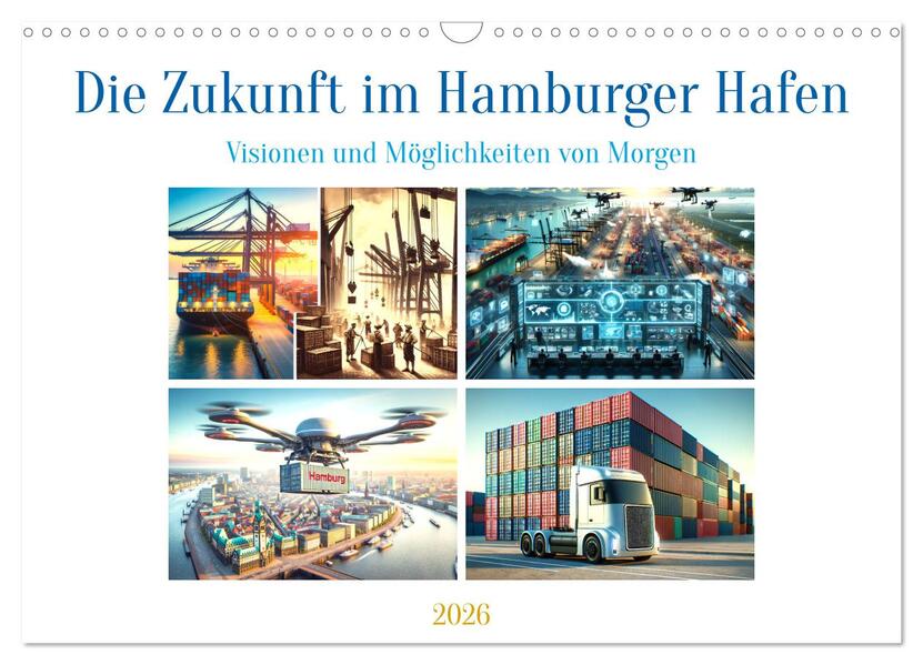 Produktbild: Die Zukunft im Hamburger Hafen: Visionen und Möglichkeiten von Morgen. (Wandkalender 2026 DIN A3 quer), CALVENDO Monatskalender | Calvendo, Marco Warstat