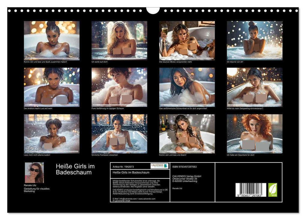 Weitere Ansicht: Heiße Girls im Badeschaum (Wandkalender 2026 DIN A3 quer), CALVENDO Monatskalender | Renate Utz, Calvendo