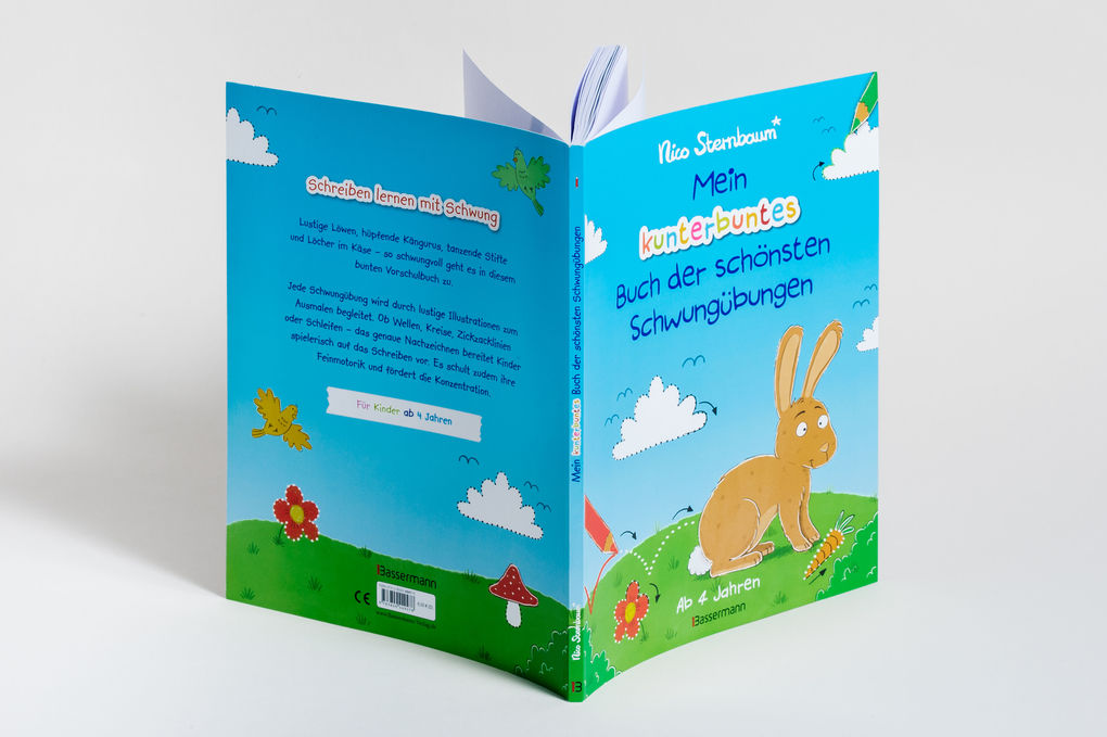 Weitere Ansicht: Mein kunterbuntes Buch der schönsten Schwungübungen. Schreibvorbereitung für Kindergarten, Vorschule und Grundschule. Ab 4 Jahre | Nico Sternbaum