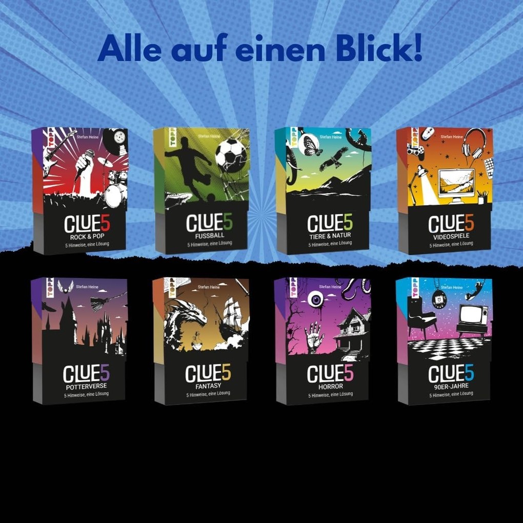 Weitere Ansicht: CLUE5 #Tiere. 5 Hinweise, nur eine Lösung. Das Trend-Quiz für deine Tasche | Stefan Heine