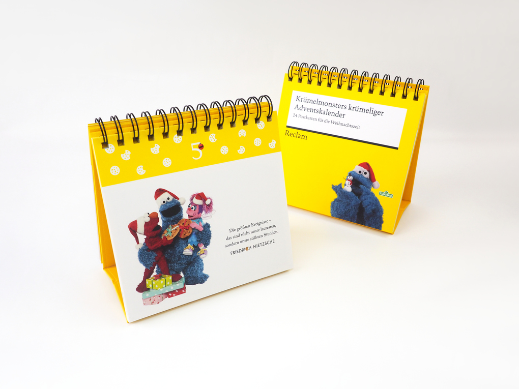 Weitere Ansicht: Krümelmonsters krümeliger Adventskalender. 24 Postkarten für die Weihnachtszeit (Advents-Postkartenaufsteller) | Das Krümelmonster