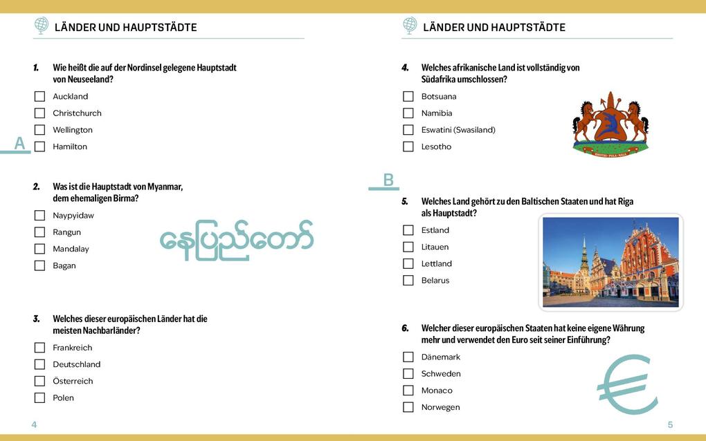 Weitere Ansicht: Quizbuch mit Lösungsschablone Geografie