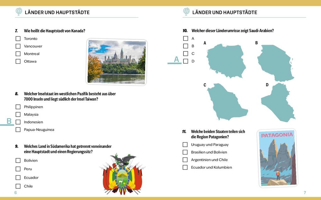 Weitere Ansicht: Quizbuch mit Lösungsschablone Geografie