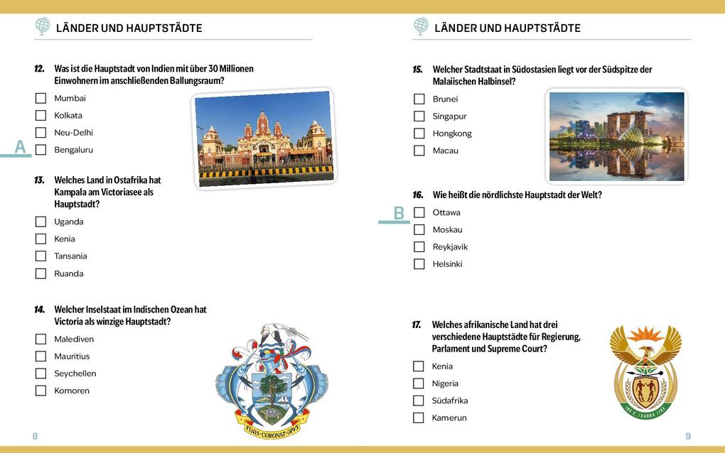 Weitere Ansicht: Quizbuch mit Lösungsschablone Geografie
