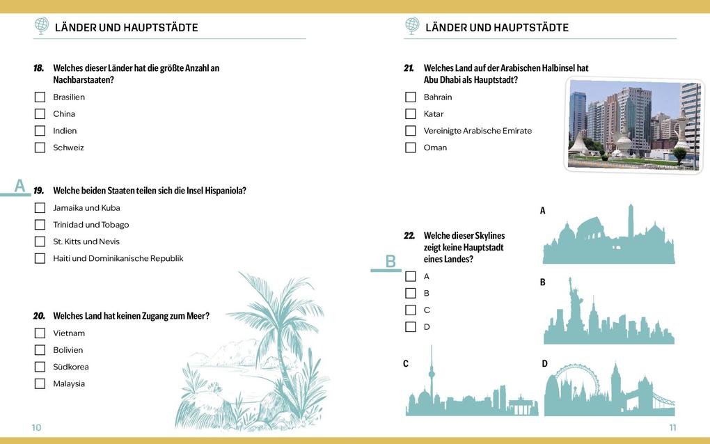 Weitere Ansicht: Quizbuch mit Lösungsschablone Geografie