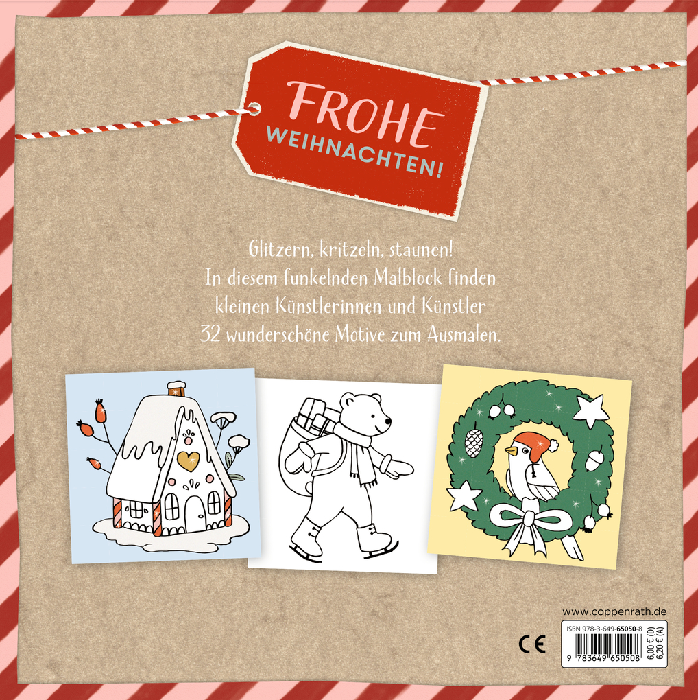 Weitere Ansicht: Glitzer-Malblock - Frohe Weihnachten!