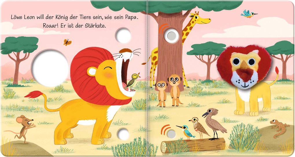 Weitere Ansicht: Mein Fingerpuppen-Soundbuch - Kleiner Löwe in der Savanne | Émilie Collet