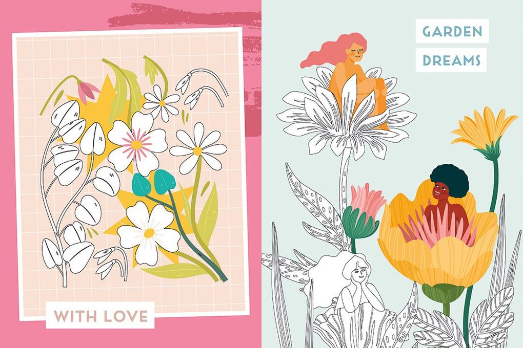 Weitere Ansicht: Flow® Ausmalbuch. Floral Edition | Yani Hamdy, Tara Deacon, Florine Glück, Lotte Dirks