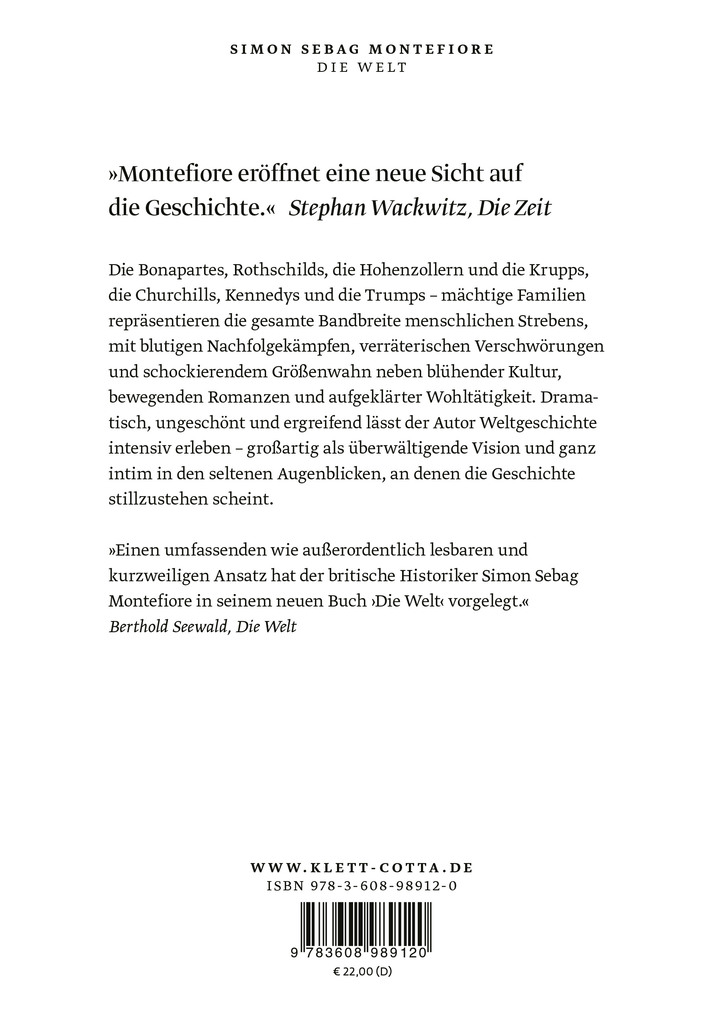 Weitere Ansicht: Die Welt. Eine Familiengeschichte der Menschheit | Simon Sebag Montefiore