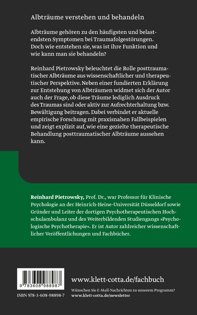 Weitere Ansicht: Albträume und Trauma (Traumafolgestörungen, Bd. 6) | Reinhard Pietrowsky