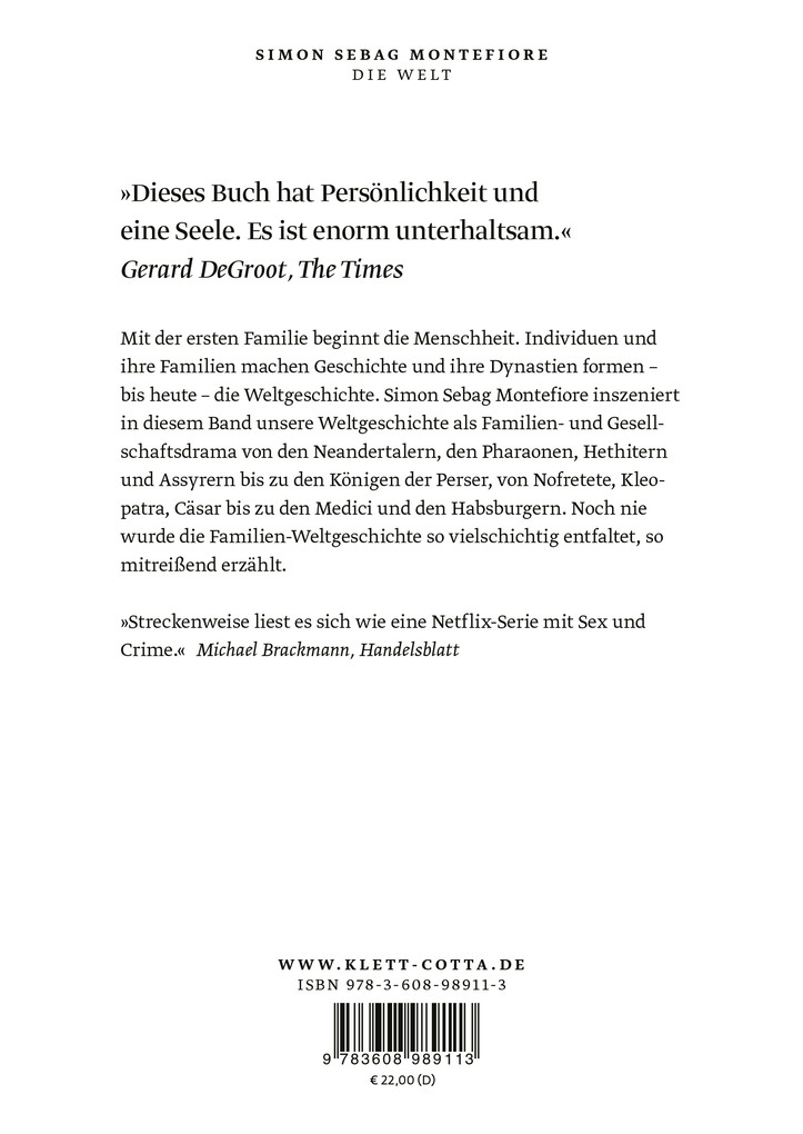 Weitere Ansicht: Die Welt. Eine Familiengeschichte der Menschheit | Simon Sebag Montefiore