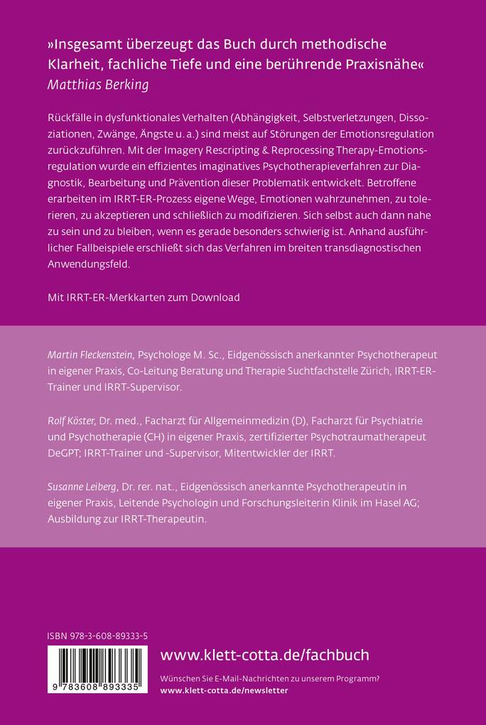 Weitere Ansicht: IRRT-Emotionsregulation (Leben Lernen, Bd. 354) | Martin Fleckenstein, Rolf Köster, Susanne Leiberg