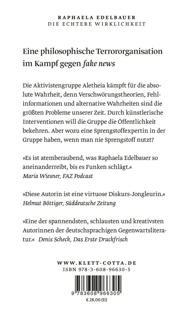 Weitere Ansicht: Die echtere Wirklichkeit | Raphaela Edelbauer
