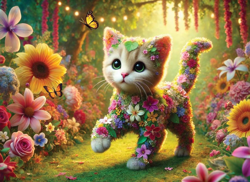 Weitere Ansicht: Holzpuzzle - Katze im Garten 150 Teile