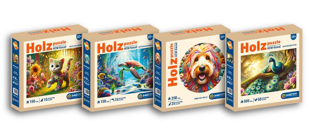 Weitere Ansicht: Holzpuzzle - Katze im Garten 150 Teile