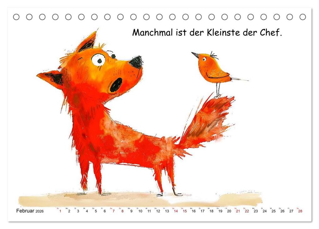 Weitere Ansicht: Vier Pfoten, viele Sprüche - Lustige Weisheiten mit Hund (Tischkalender 2026 DIN A5 quer), CALVENDO Monatskalender | Calvendo, Anja Frost