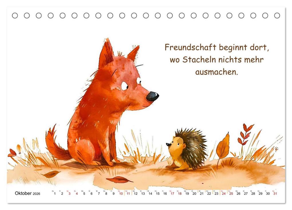 Weitere Ansicht: Vier Pfoten, viele Sprüche - Lustige Weisheiten mit Hund (Tischkalender 2026 DIN A5 quer), CALVENDO Monatskalender | Calvendo, Anja Frost