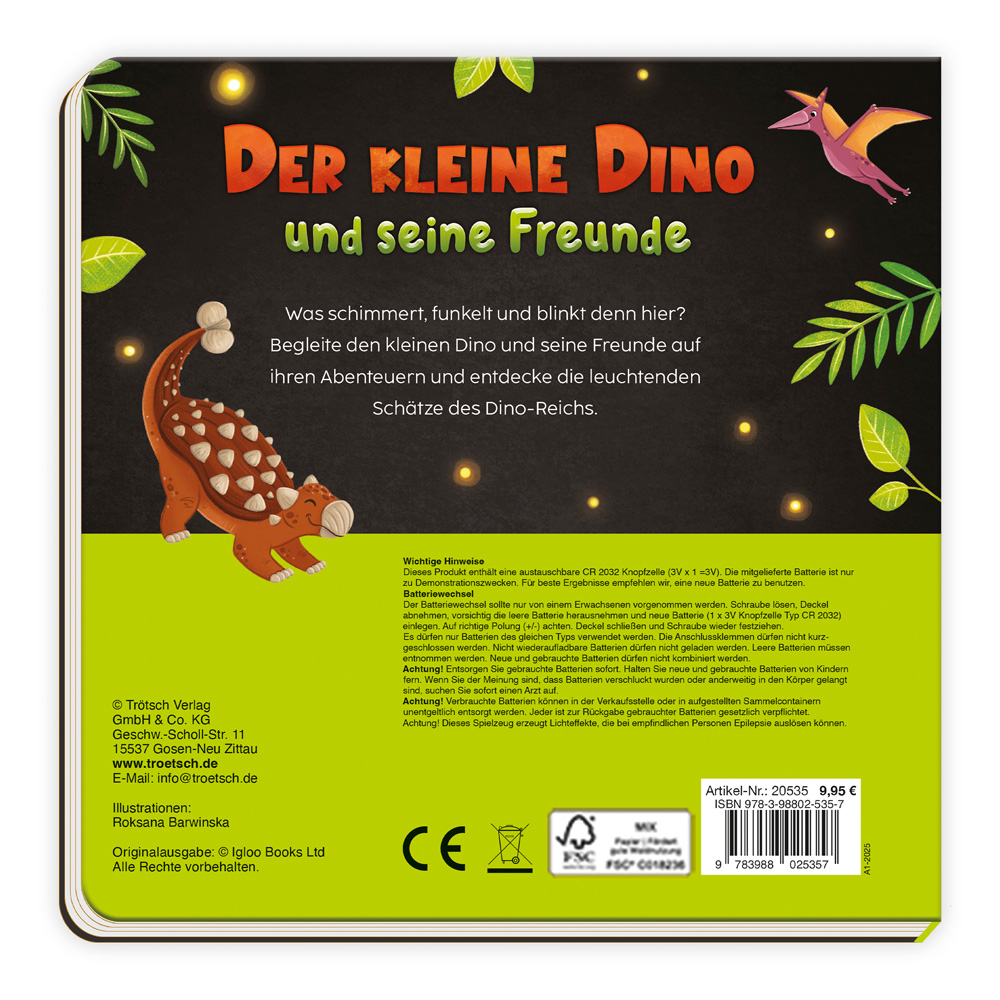 Weitere Ansicht: TRÖTSCH - Pappenbuch Leuchtbuch Der kleine Dino und seine Freunde| Ab 2 Jahren