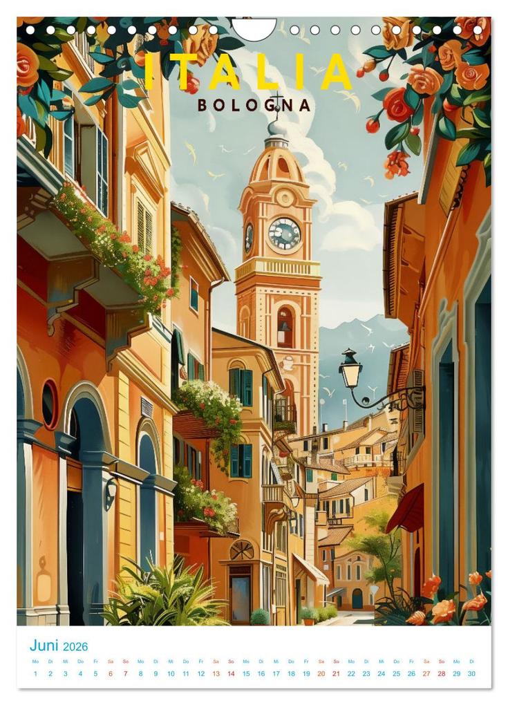 Weitere Ansicht: Norditalien - Old School Poster Style (Wandkalender 2026 DIN A4 hoch), CALVENDO Monatskalender | Calvendo, Val Thoermer