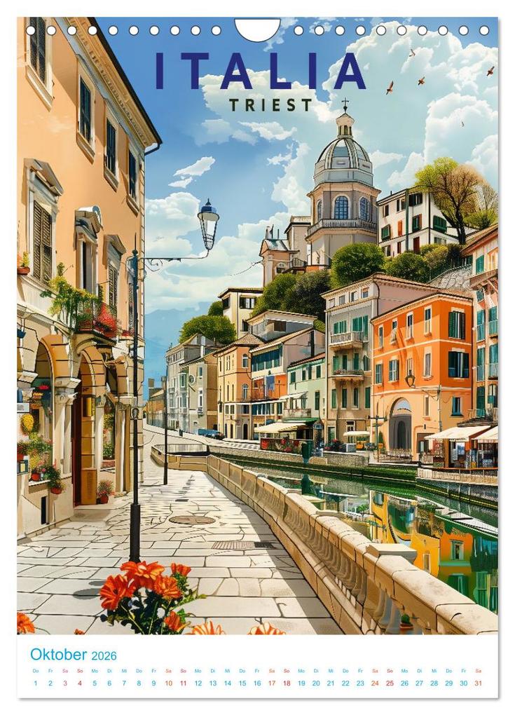 Weitere Ansicht: Norditalien - Old School Poster Style (Wandkalender 2026 DIN A4 hoch), CALVENDO Monatskalender | Calvendo, Val Thoermer