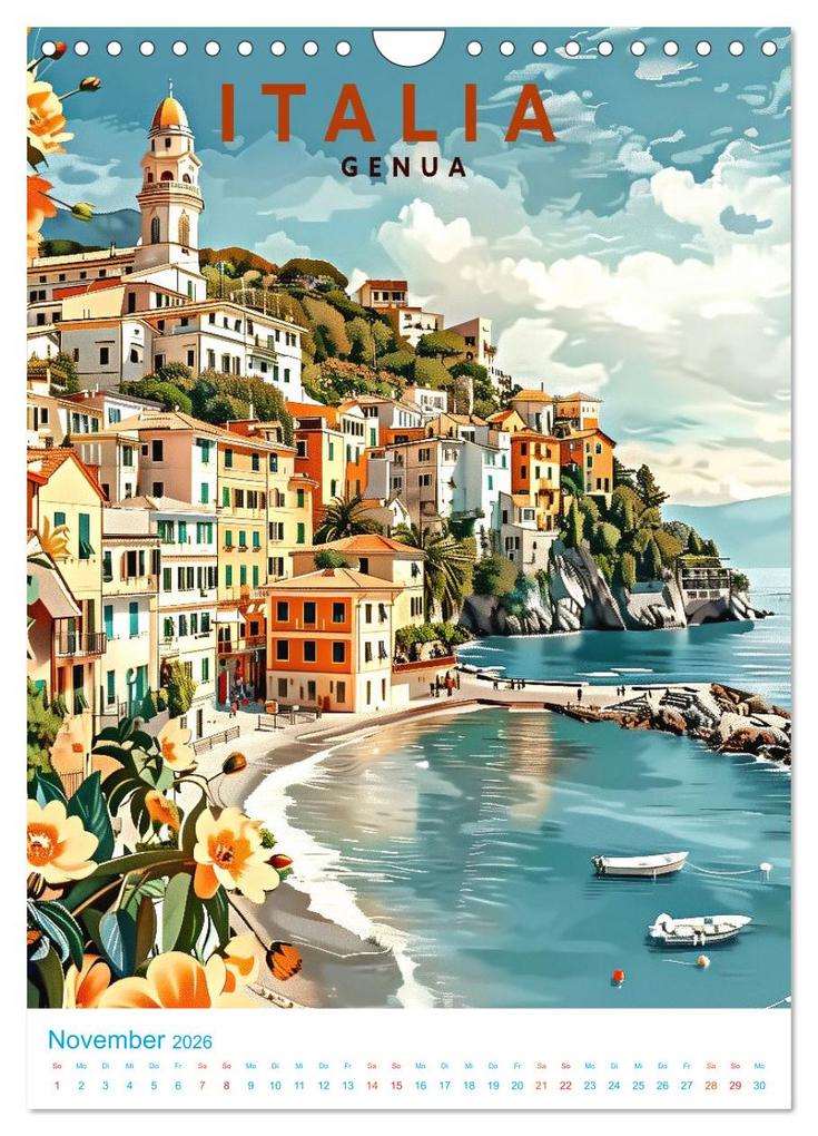 Weitere Ansicht: Norditalien - Old School Poster Style (Wandkalender 2026 DIN A4 hoch), CALVENDO Monatskalender | Calvendo, Val Thoermer