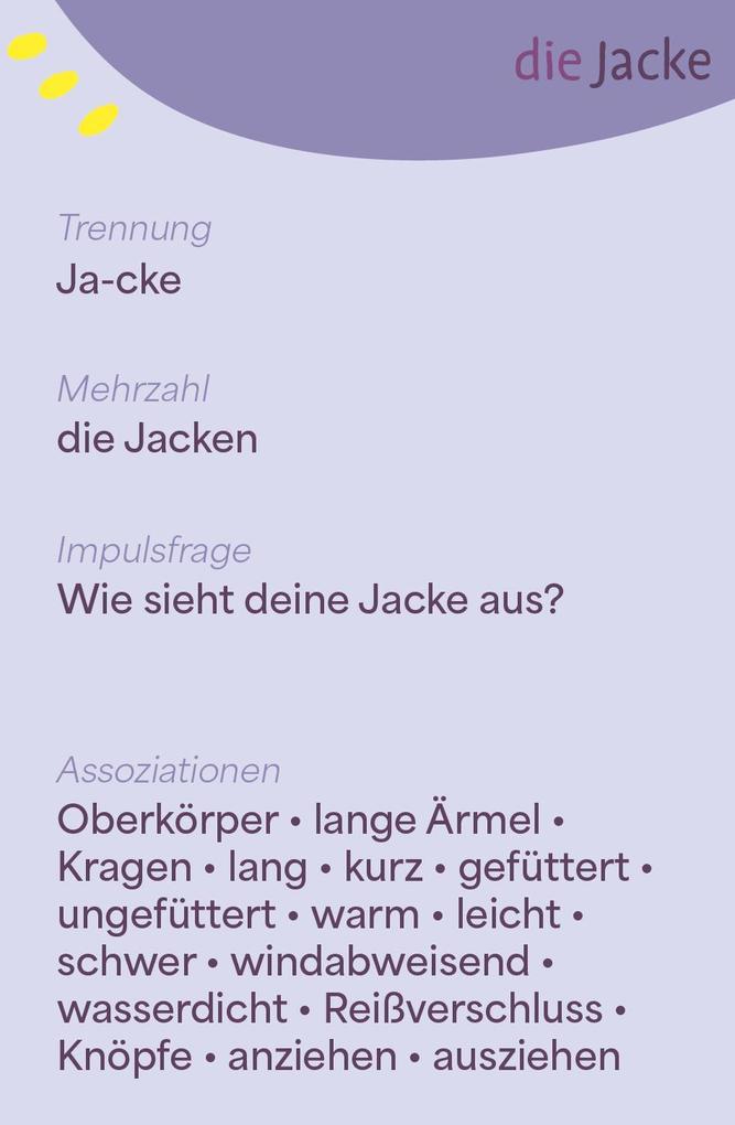Weitere Ansicht: Wortschatzkärtchen: Kleidung | Esther Zulauf