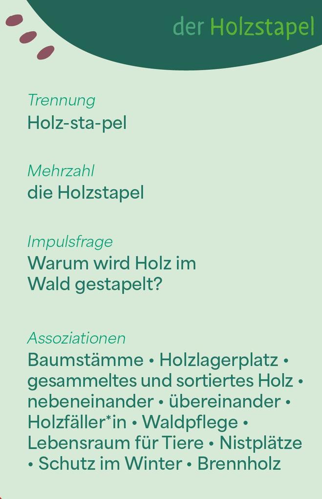 Weitere Ansicht: Wortschatzkärtchen: Im Wald | Esther Zulauf