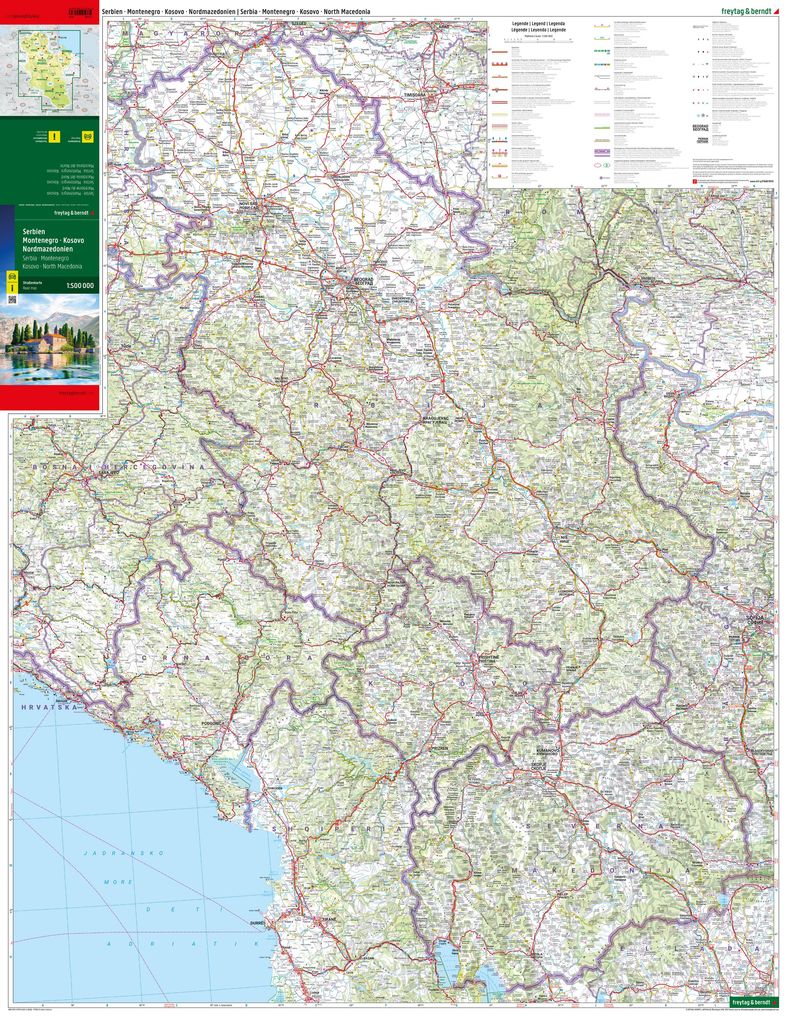 Weitere Ansicht: Serbien - Montenegro - Kosovo - Nordmazedonien, Straßenkarte 1:500.000, freytag & berndt