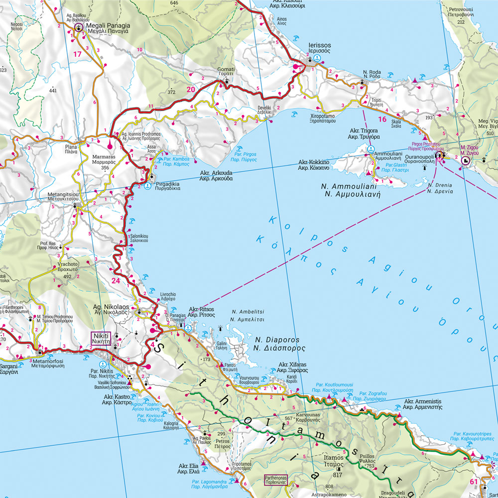 Weitere Ansicht: freytag & berndt Straßenkarte Chalkidiki - Thassos - Olymp 1:150.000