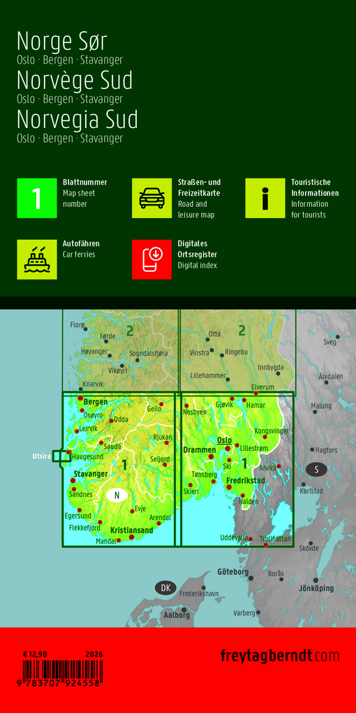 Weitere Ansicht: Norwegen Süd, Straßen- und Freizeitkarte 1:250.000, freytag & berndt