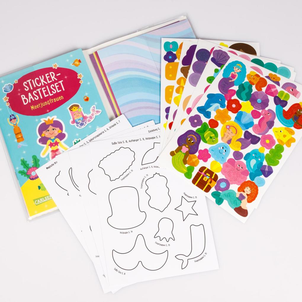 Weitere Ansicht: Bastelset für Kinder: Sticker-Bastelset: Meerjungfrauen | Anton Poitier