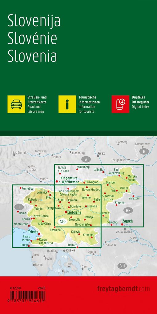 Weitere Ansicht: Slowenien, Straßen- und Freizeitkarte 1:150.000, freytag & berndt