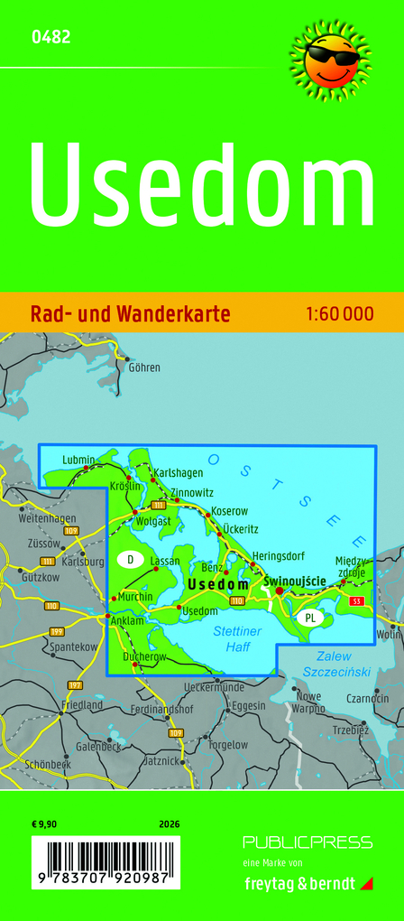Weitere Ansicht: Usedom, Rad- und Wanderkarte 1:60.000, Publicpress