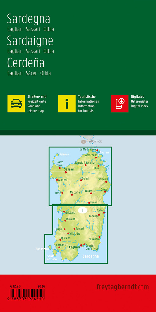 Weitere Ansicht: Sardinien, Straßen- und Freizeitkarte 1:150.000, freytag & berndt