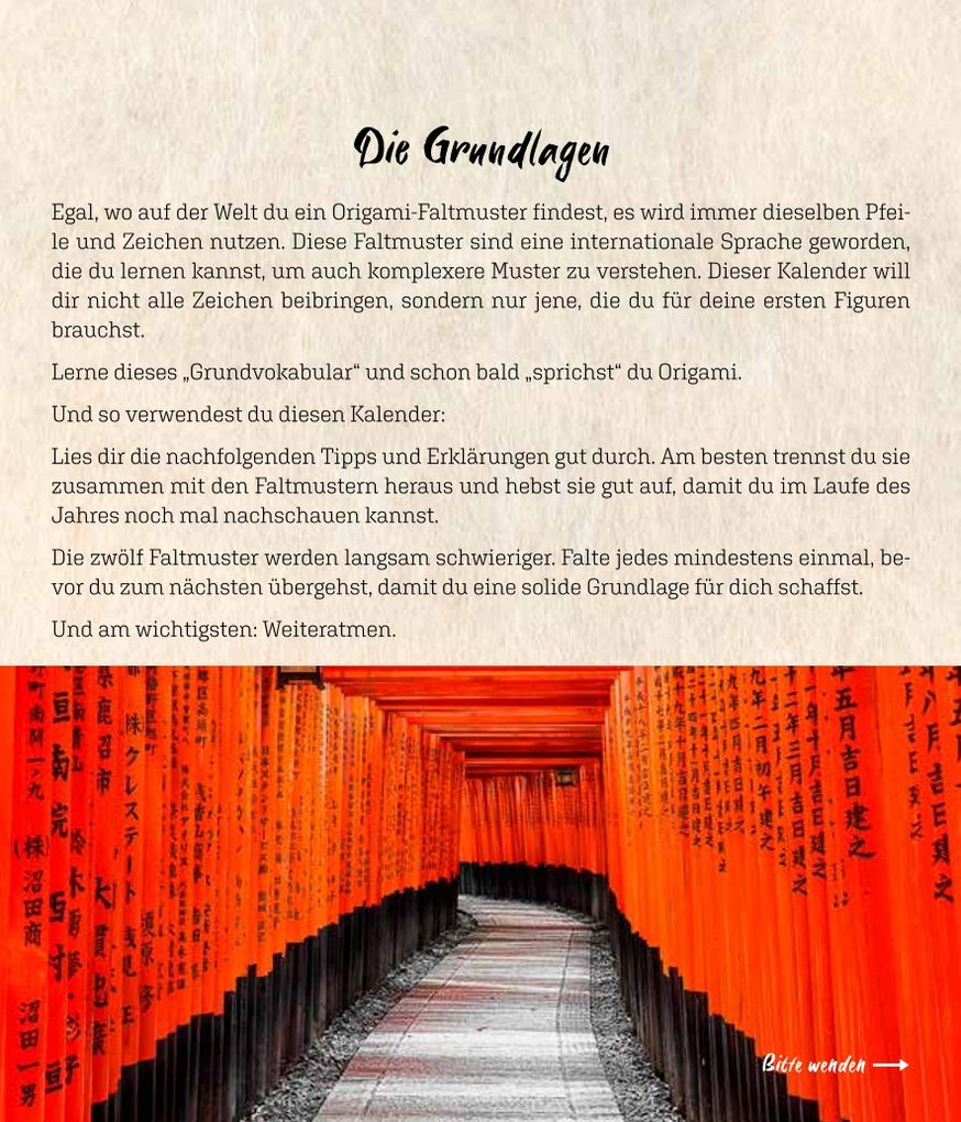 Weitere Ansicht: Origami-Wochenkalender 2026