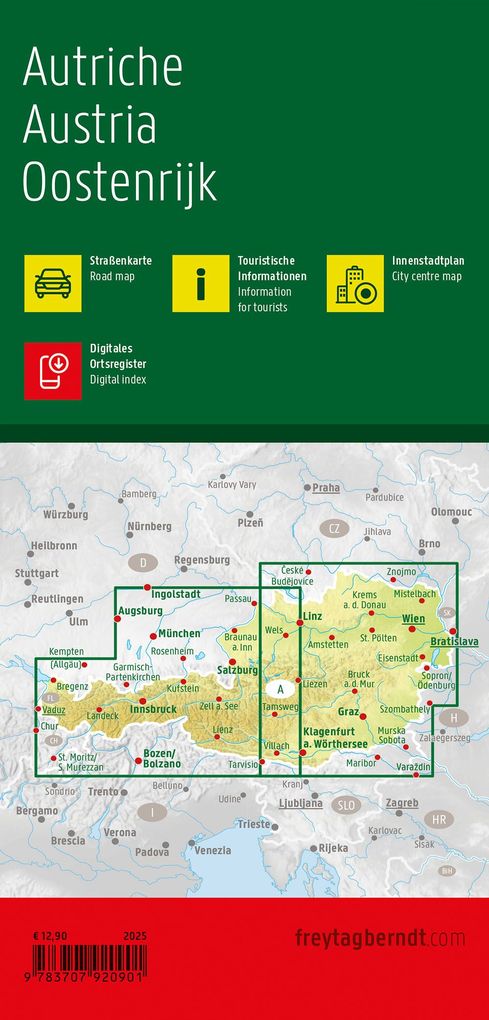 Weitere Ansicht: Österreich, Straßenkarte 1:300.000, freytag & berndt