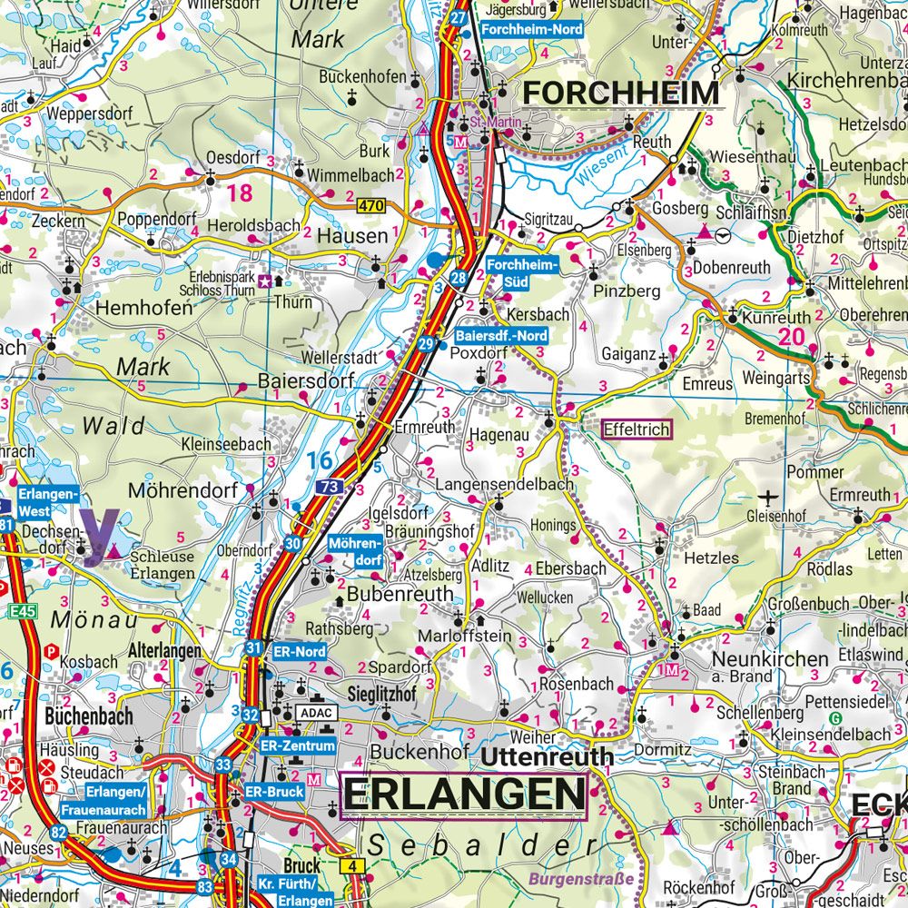 Weitere Ansicht: Bayern Nord, Straßen- und Freizeitkarte 1:200.000, freytag & berndt
