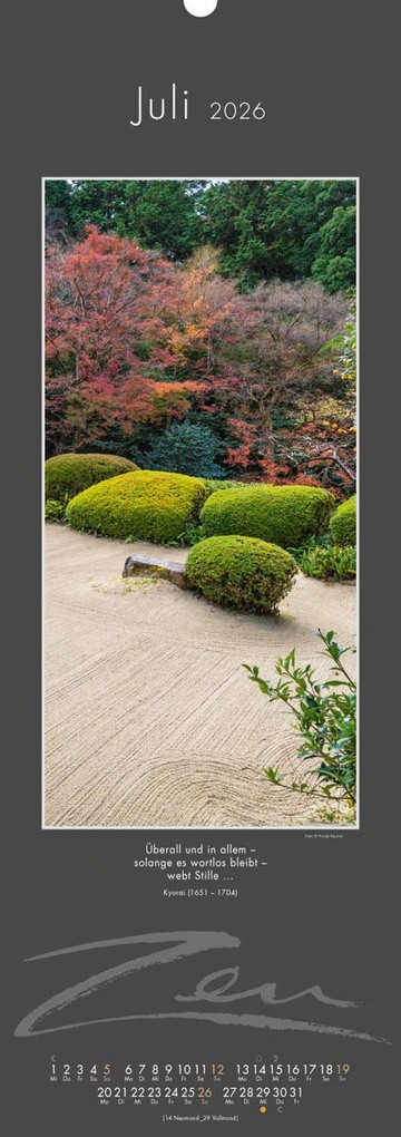 Weitere Ansicht: Zen-Kalender 2026 | Vis Orth
