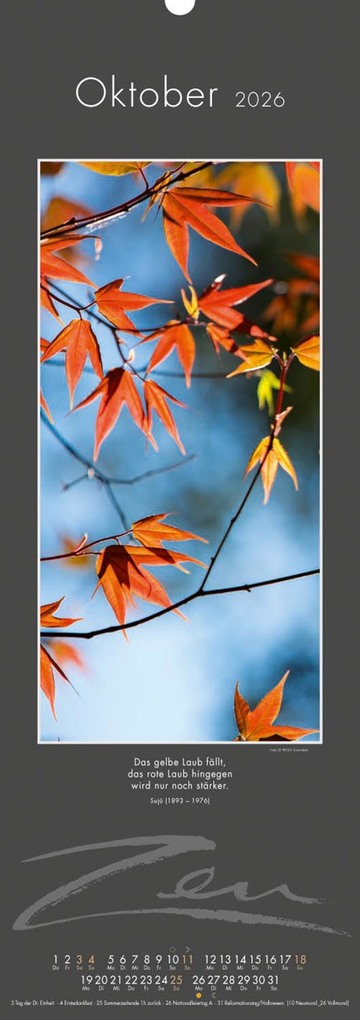 Weitere Ansicht: Zen-Kalender 2026 | Vis Orth