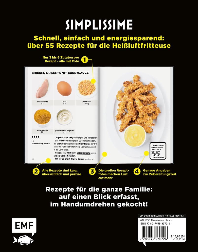 Weitere Ansicht: Simplissime - Das einfachste Kochbuch der Welt: Airfryer | Jean-Francois Mallet