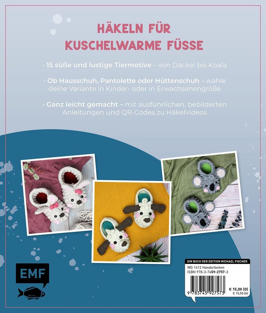 Weitere Ansicht: Tierisch gemütlich - Amigurumi-Hausschuhe häkeln für Klein und Groß