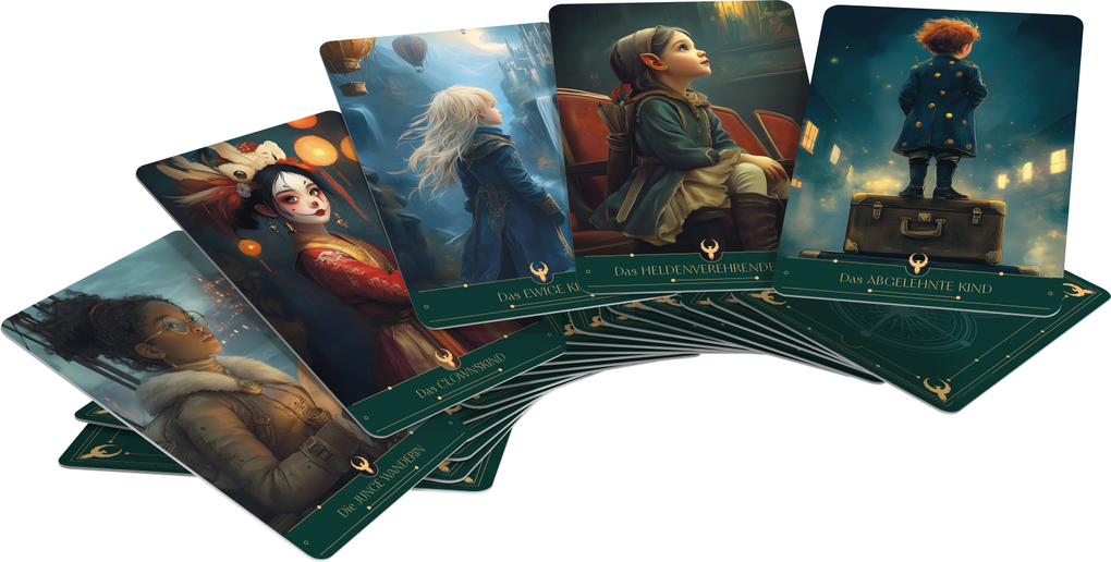 Weitere Ansicht: Die Phönixkarten für dein Inneres Kind - 44 Archetypenkarten und 192-seitiges farbiges Booklet | Anne Vonjahr