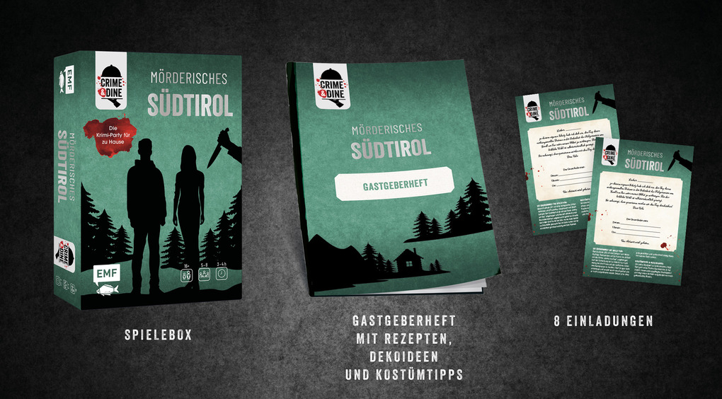 Weitere Ansicht: Crime & Dine - Das Krimi-Dinner-Set: Mörderisches Südtirol | Paperdice Holding GmbH