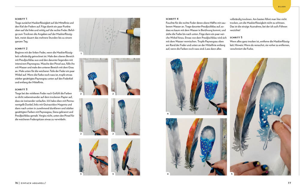 Weitere Ansicht: Einfach Aquarell! Dein Watercolor-Starter-Set mit Anleitungen inklusive Aquarellpapier-Block und vorgezeichneten Motiven zum Sofort-Loslegen | Lacey Walker