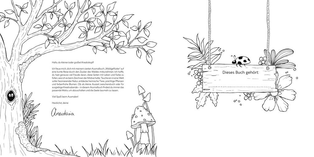 Weitere Ansicht: Waldgeflüster - Natur-Motive und Tiere ausmalen | Anastasia Sälinger