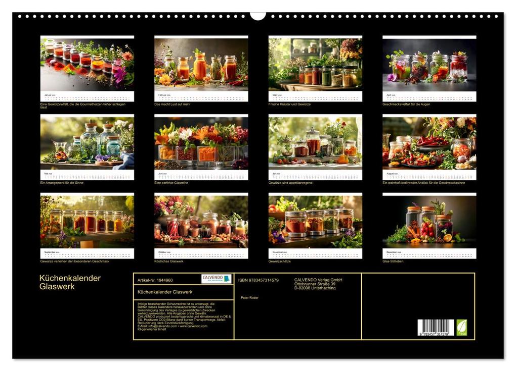 Weitere Ansicht: Küchenkalender Glaswerk (Wandkalender 2026 DIN A2 quer), CALVENDO Monatskalender | Peter Roder, Calvendo