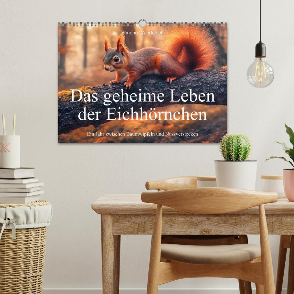 Weitere Ansicht: Das geheime Leben der Eichhörnchen - Ein Jahr zwischen Baumwipfeln und Nussverstecken (Wandkalender 2026 DIN A3 quer), CALVENDO Monatskalender | Simone Wunderlich, Calvendo